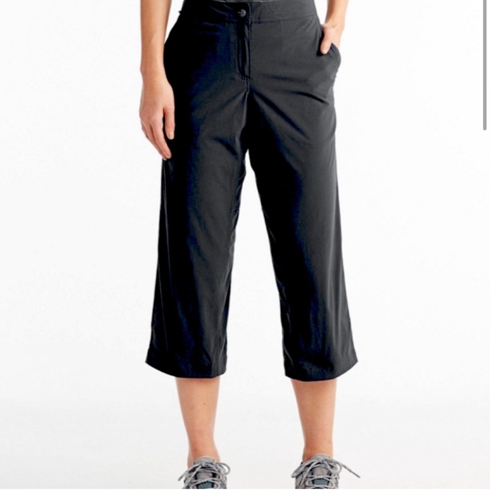L.L. Bean Women's Comfort Trails Crop Mid Rise Hiking Pant Stretch Blue Size 14